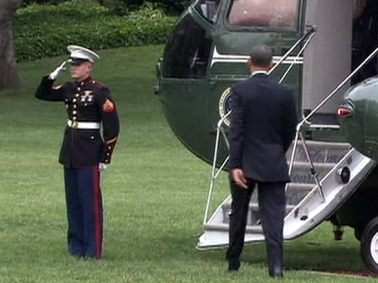 Obama Disrespects a Saluting Marine By Merely Walking Past Him!