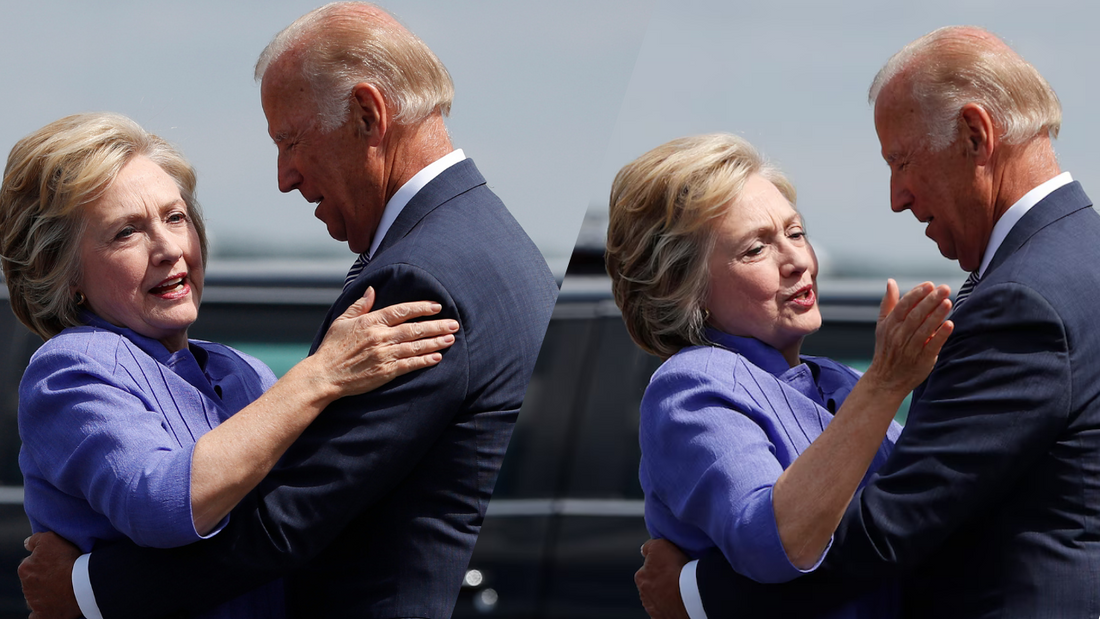 Biden Wouldn't Let Hillary Clinton Go After Hugging Her!