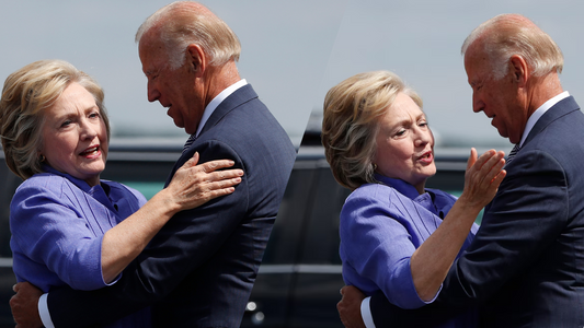 Biden Wouldn't Let Hillary Clinton Go After Hugging Her!