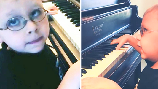 Blind 6-year-old sits at piano and plays beautifully