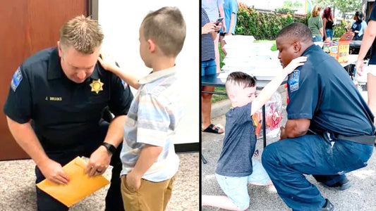 7-year-old boy confronts police officers and prays for them