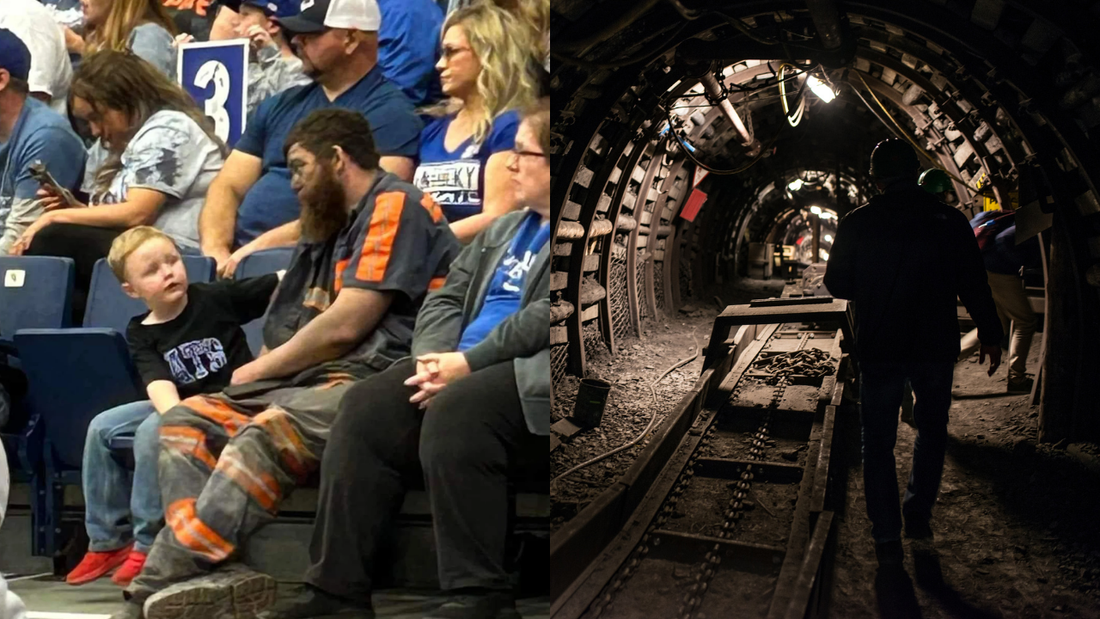 Heartwarming Photo of Coal Miner at Son’s Game Goes Viral